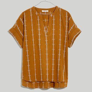 Madewell Lakeline Popover Shirttail Top in Jacquard Stripe - Size XXS